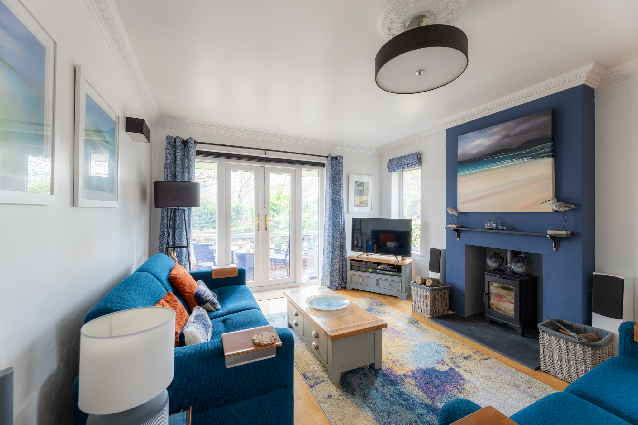 Comfortable modern living room photographed with natural light