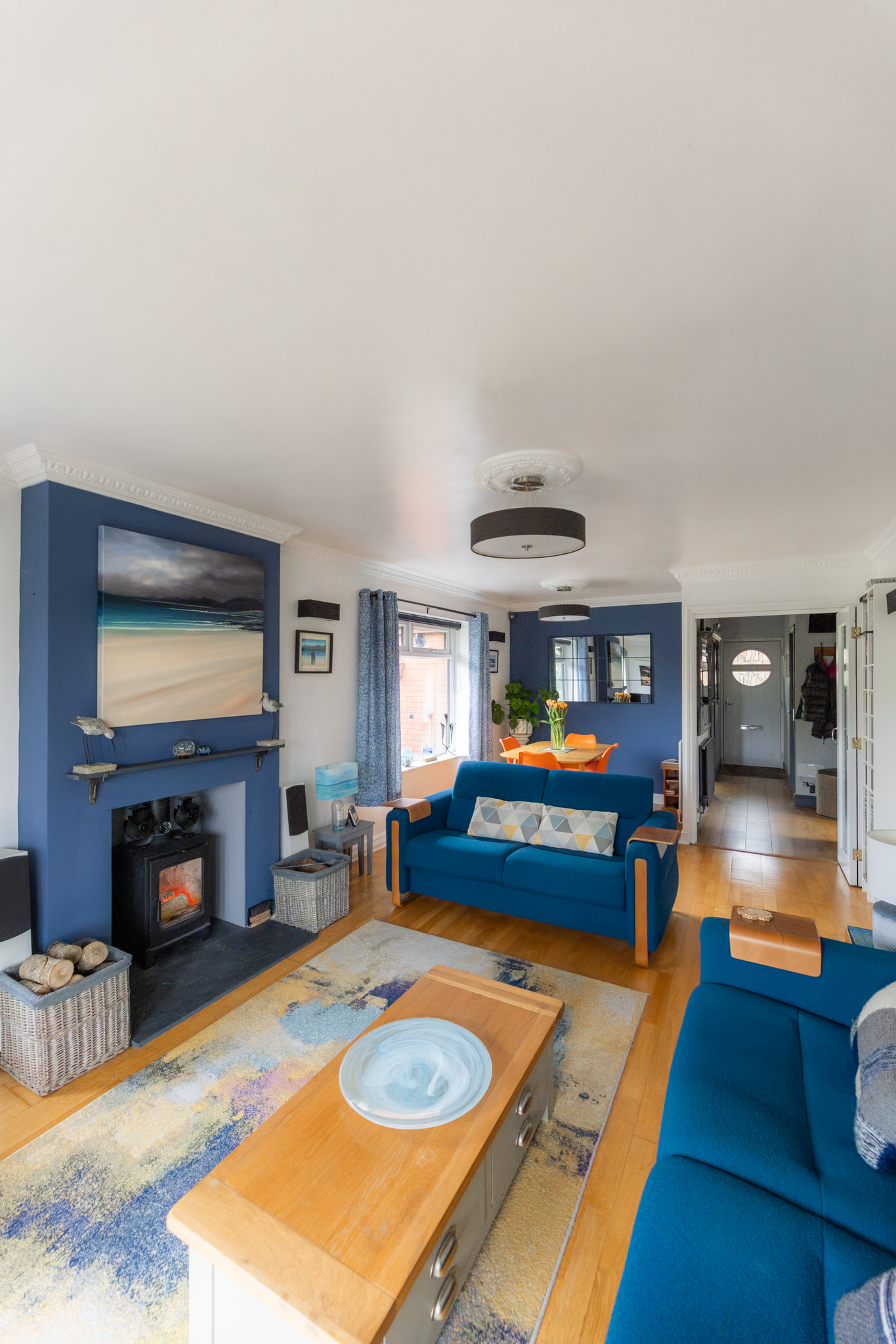 Carefully photographed contemporary living room