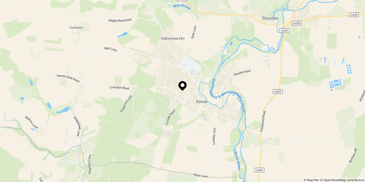 Approximate location of Lowestone Court, Stone Lane, Kinver, DY7 6EX
