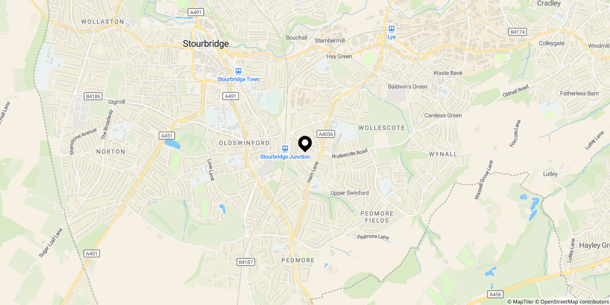Approximate location of Chawn Park Drive, Pedmore, Stourbridge, DY9 0YG