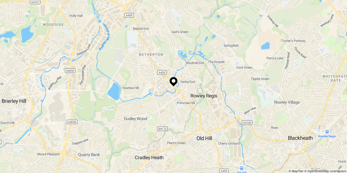 Approximate location of Purlin Wharf, Dudley, DY2 9PG