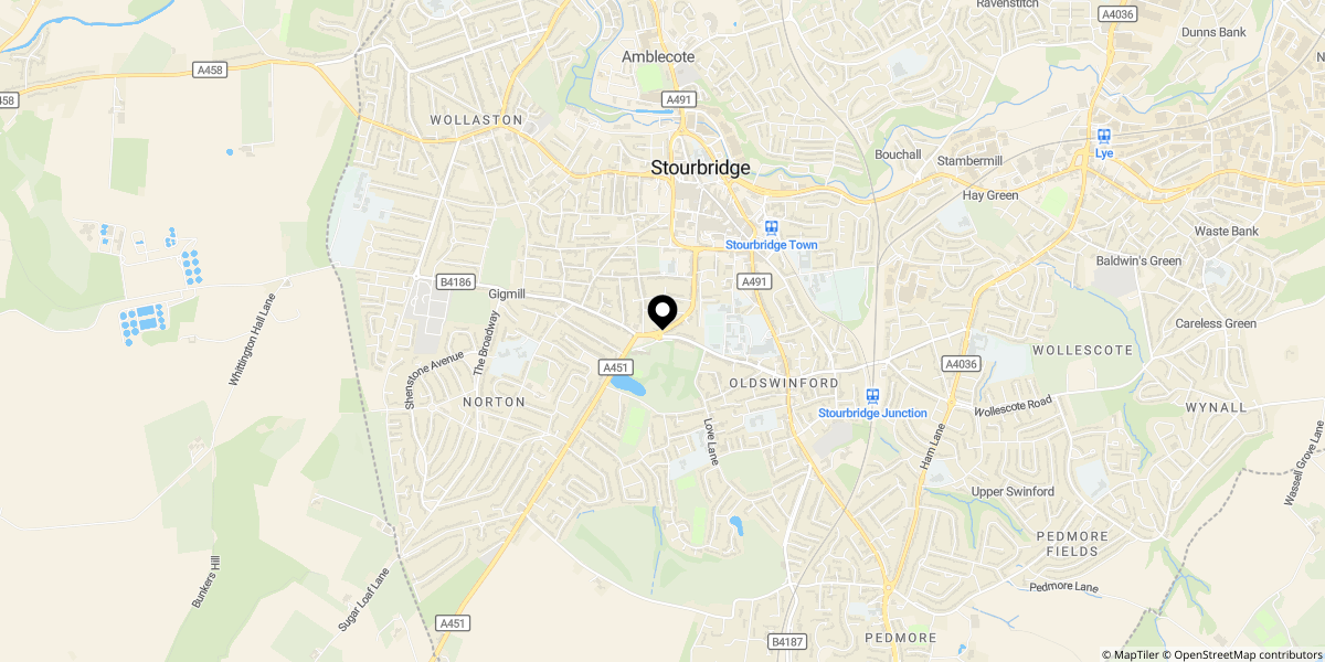 Approximate location of Heath Street, Old Quarter, Stourbridge, DY8 1SA