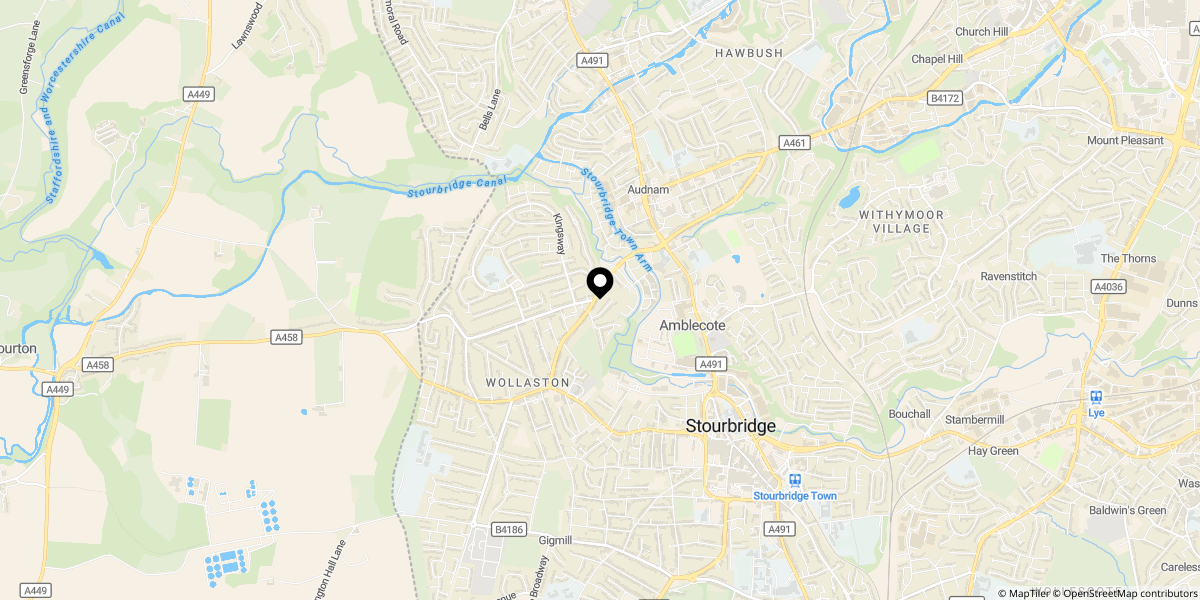 Approximate location of High Street, Wollaston, Stourbridge, DY8 4NY